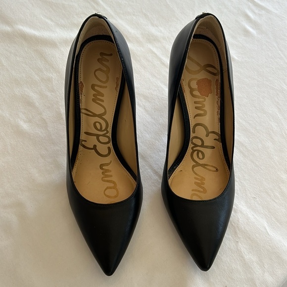 Sam Edelman black leather heels Sz 7W - Picture 2 of 7